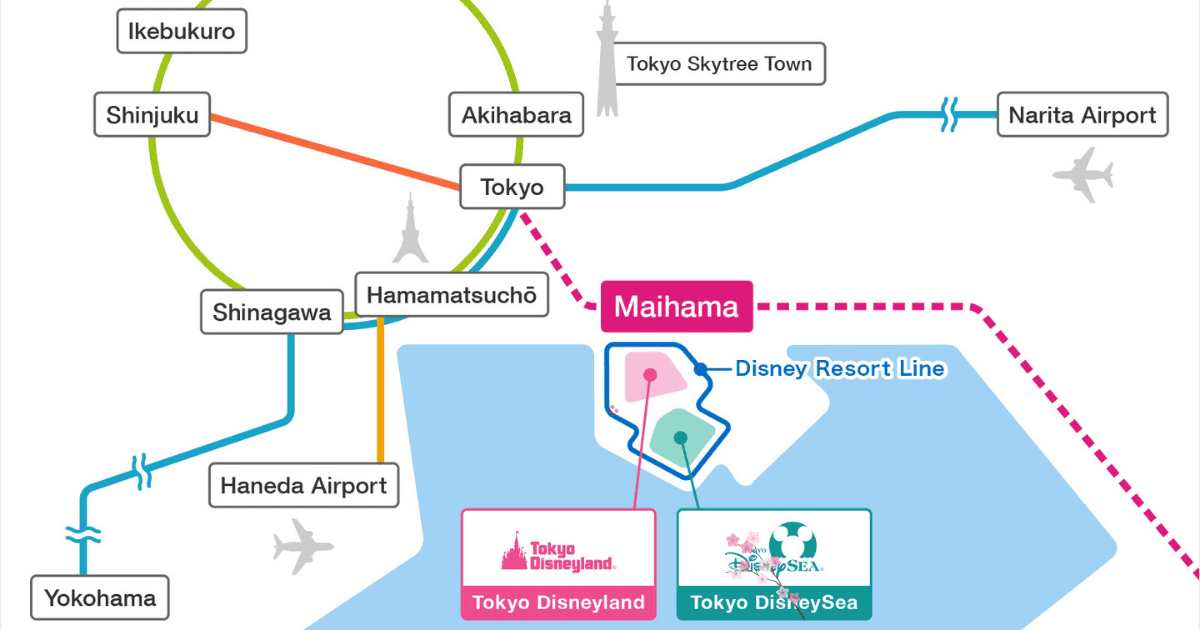 東京迪士尼交通方式地圖