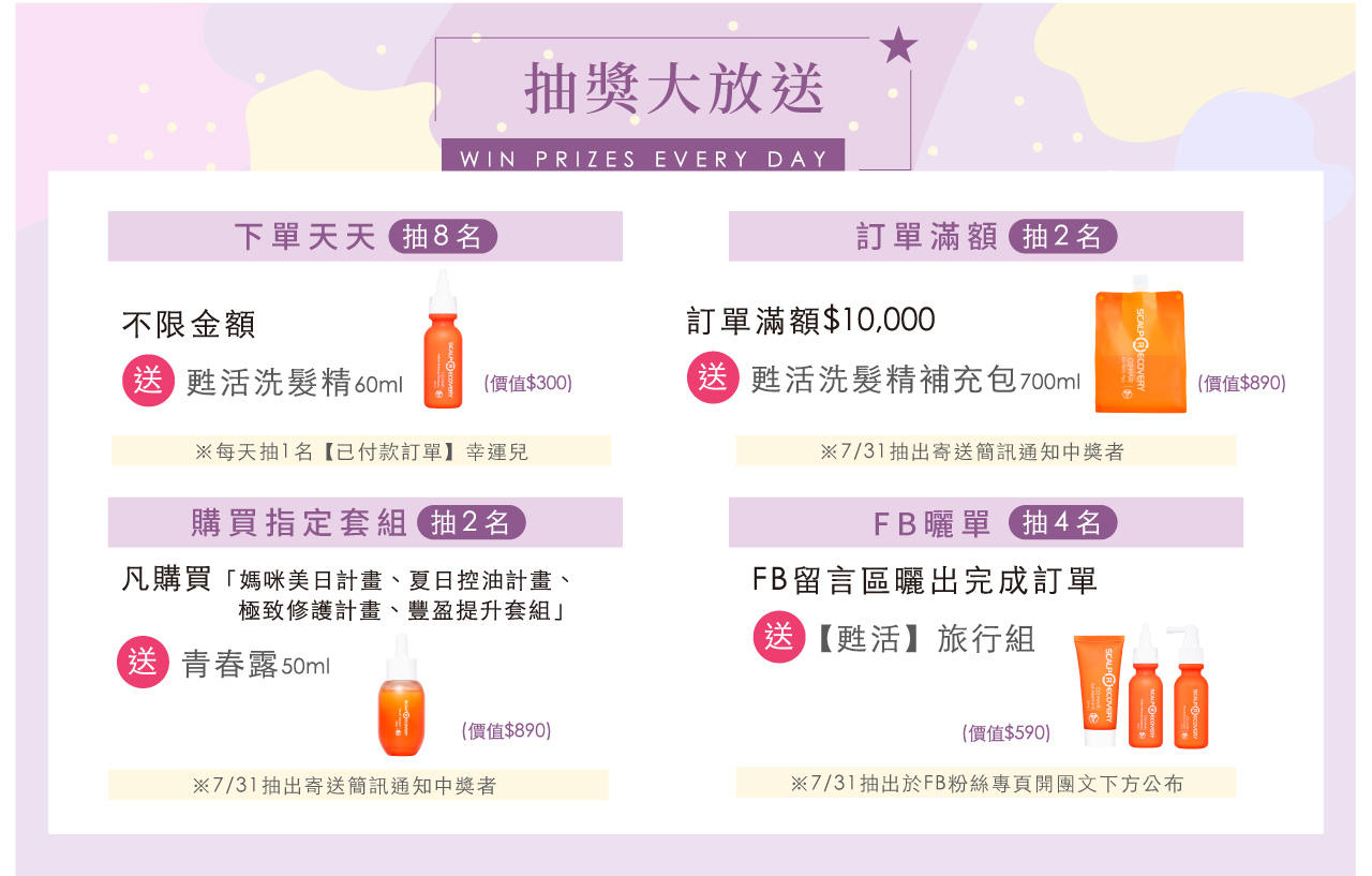 【團購最低價】髮基因Scalp Recovery 經典沙龍系列(橘瓶) 最低75折再送下單及滿額禮！ (至7/23 止) 打造健康頭皮及豐盈秀髮