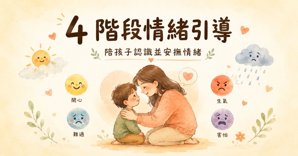 四階段情緒引導，陪孩子認識並安撫情緒(附 13 情緒引導問題)